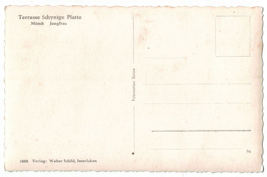Cartoline postali: Schynige Platte, Terrasse, belebt, um 1940 – Usato da Frauenfeld venduto da POML 1