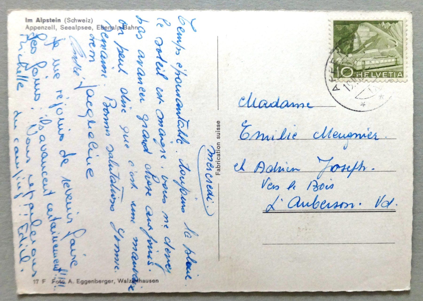 Cartoline postali: Gruss aus Appenzell – Usato da Fétigny venduto da Billy2miny 1