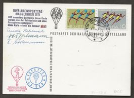 Flugpost 1971  Ballon Schweiz Magglingen Rodersdorf Luftpost