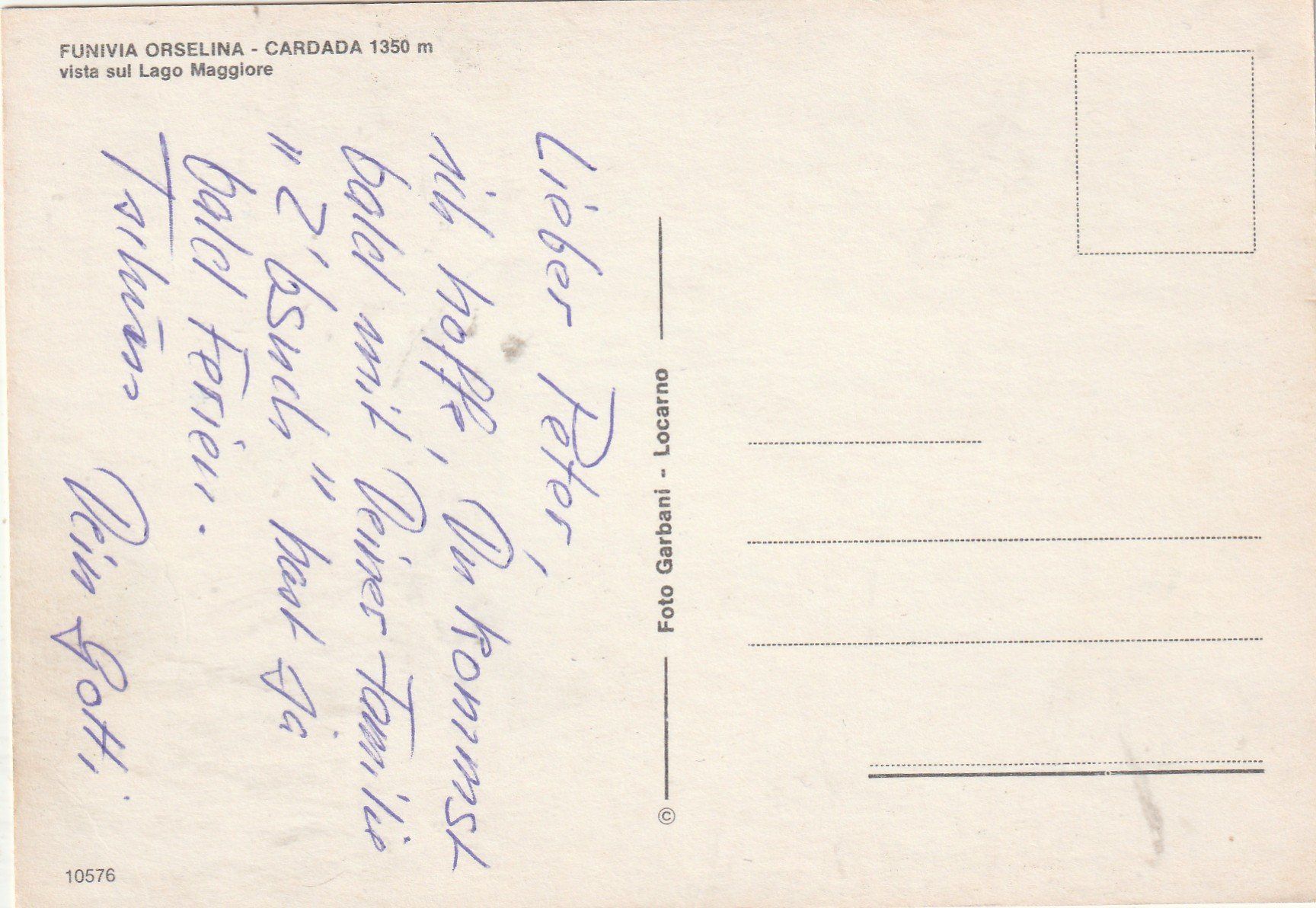 Cartoline postali: Seilbahn OOrselina - Gardada – Usato da Lumbrein venduto da made02 1