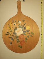 Holzschneidebrett handbemalt, rund mit Griff, D ca. 36cm