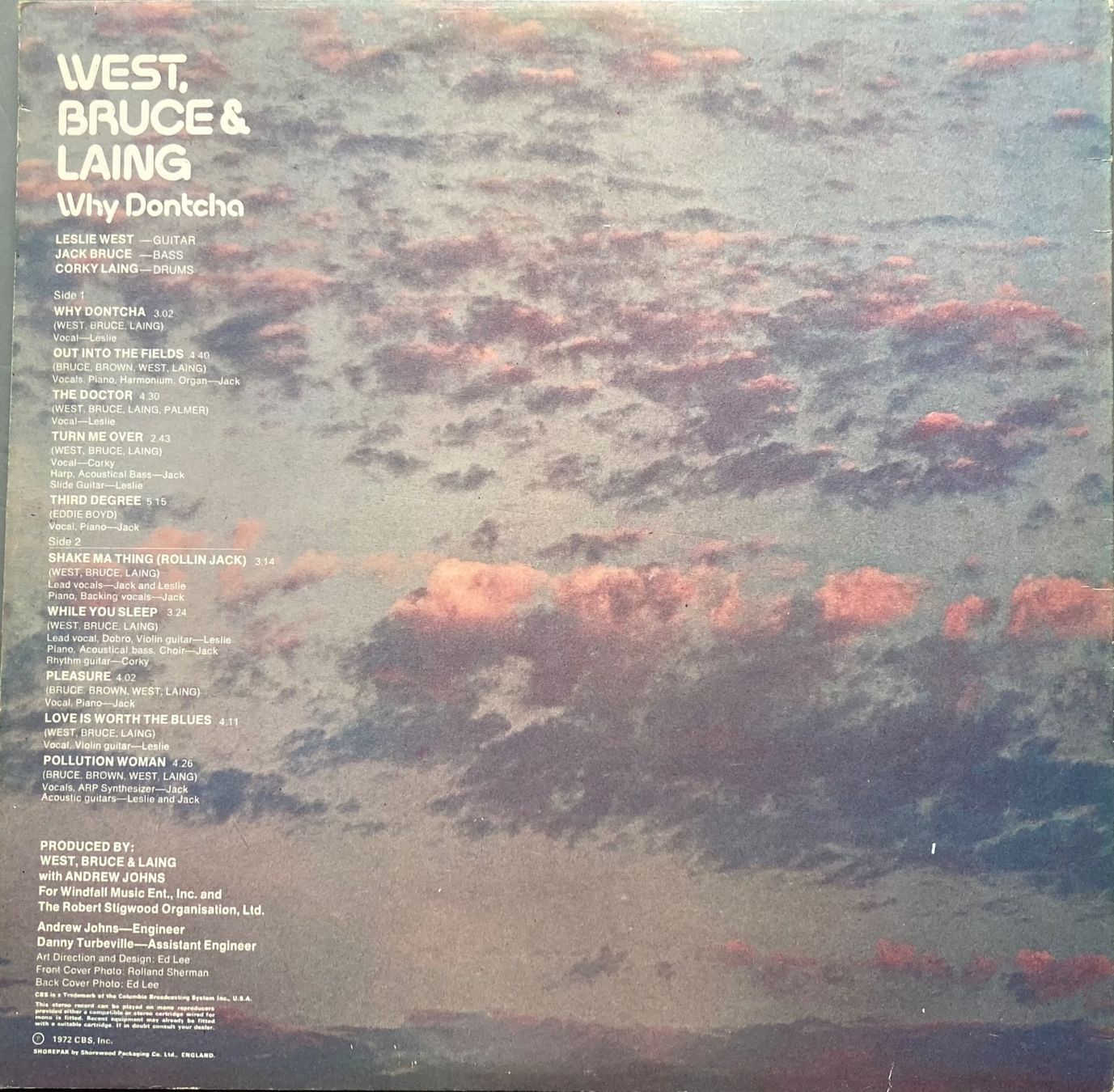 Vinyles: WEST, BRUCE & LAING - WHY DONTCHA – D'occasion à Poliez-Pittet par Newtown-Records 1