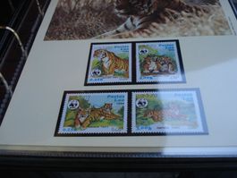 "Tiger", Laos 1983, Satz Lose **, FDC + Maximumkarte
