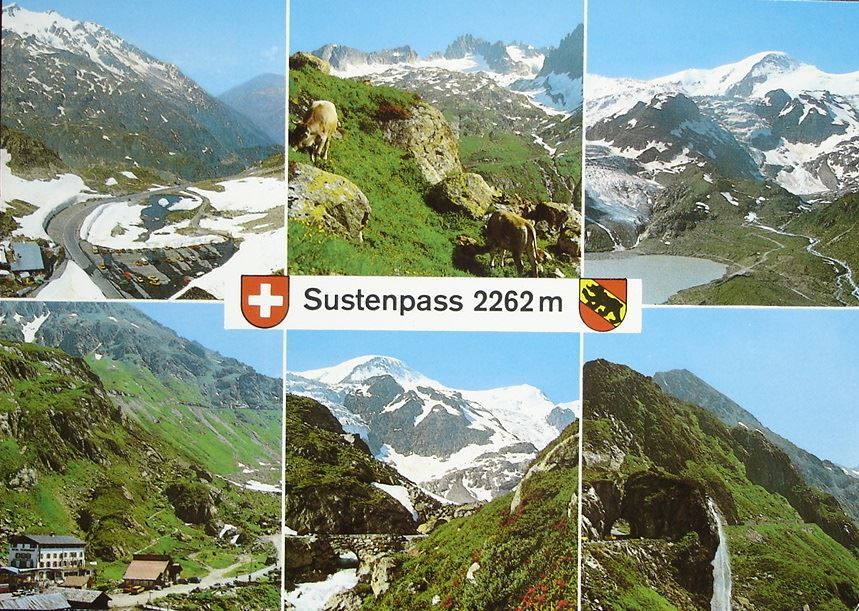 Cartoline postali: 6-Bild-AK SUSTENPASS Steingletscher – Nuovo (secondo la descrizione) da Jona venduto da philajona
