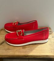 NEUE Moccassins rot-weiss Gr. 36,5 - 224293