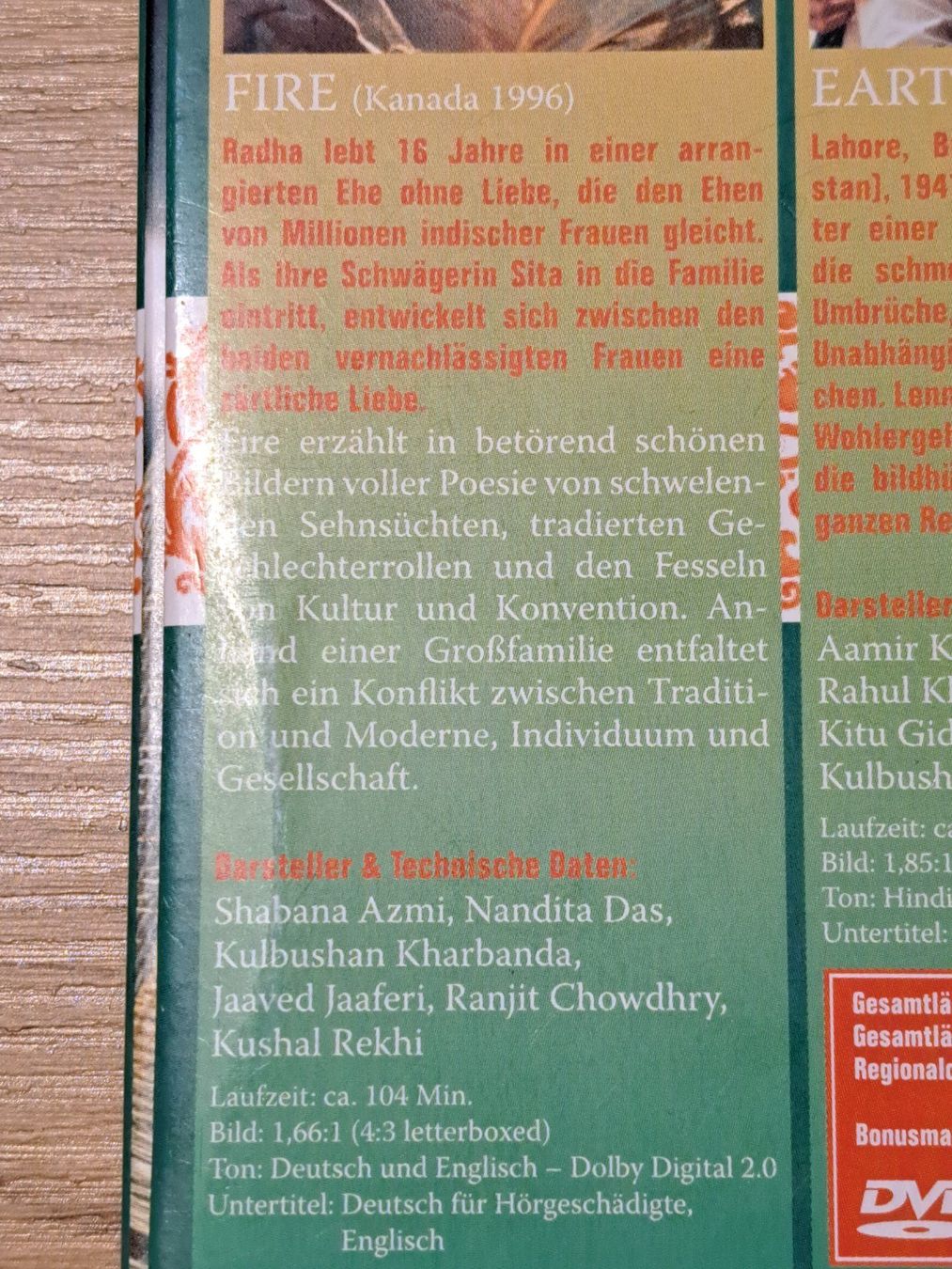 Tutti i DVDs: Deepa Mehta Collection: FIRE, EARTH, WATER, Boxset 3 Filmen – Nuovo (secondo la descrizione) da Unterseen venduto da Kanica 2