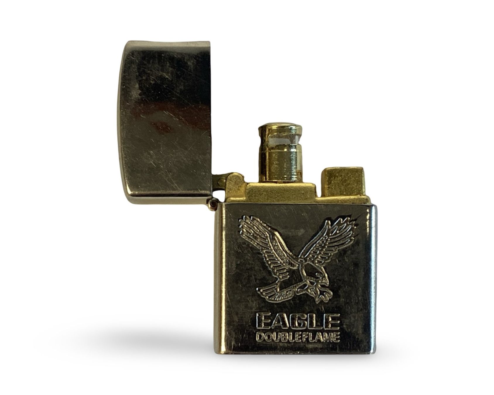 Zippo Feuerzeuge: EAGLE Double Flame Feuerzeug mit Lederetui – Gebraucht aus Zürich von Restwert_Zuerich