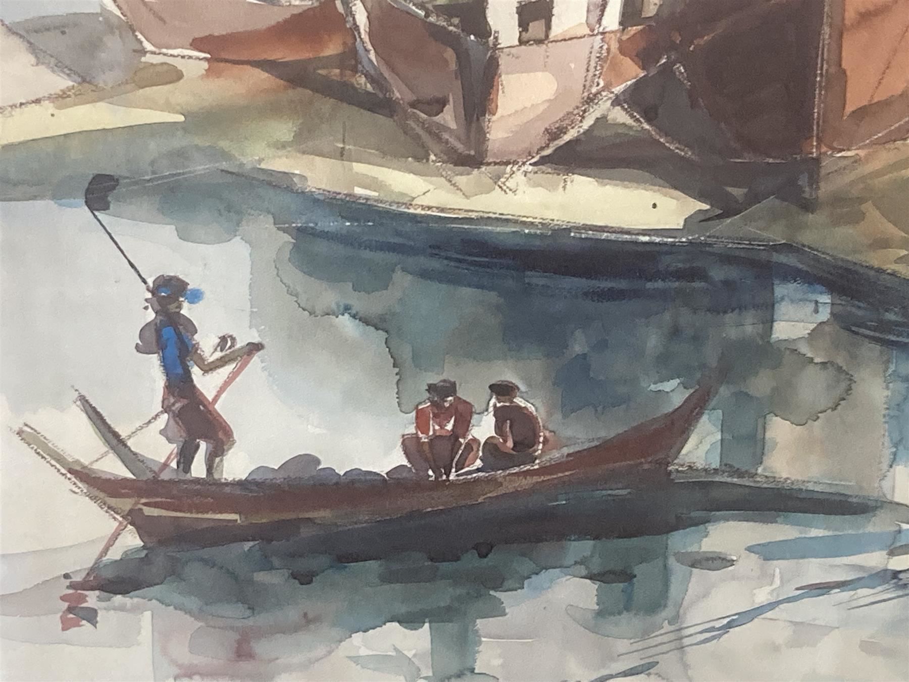 Dipinti: Asiatisches Aquarell Fischer Boot Häuser – Usato da Bern venduto da Jwpm66 1