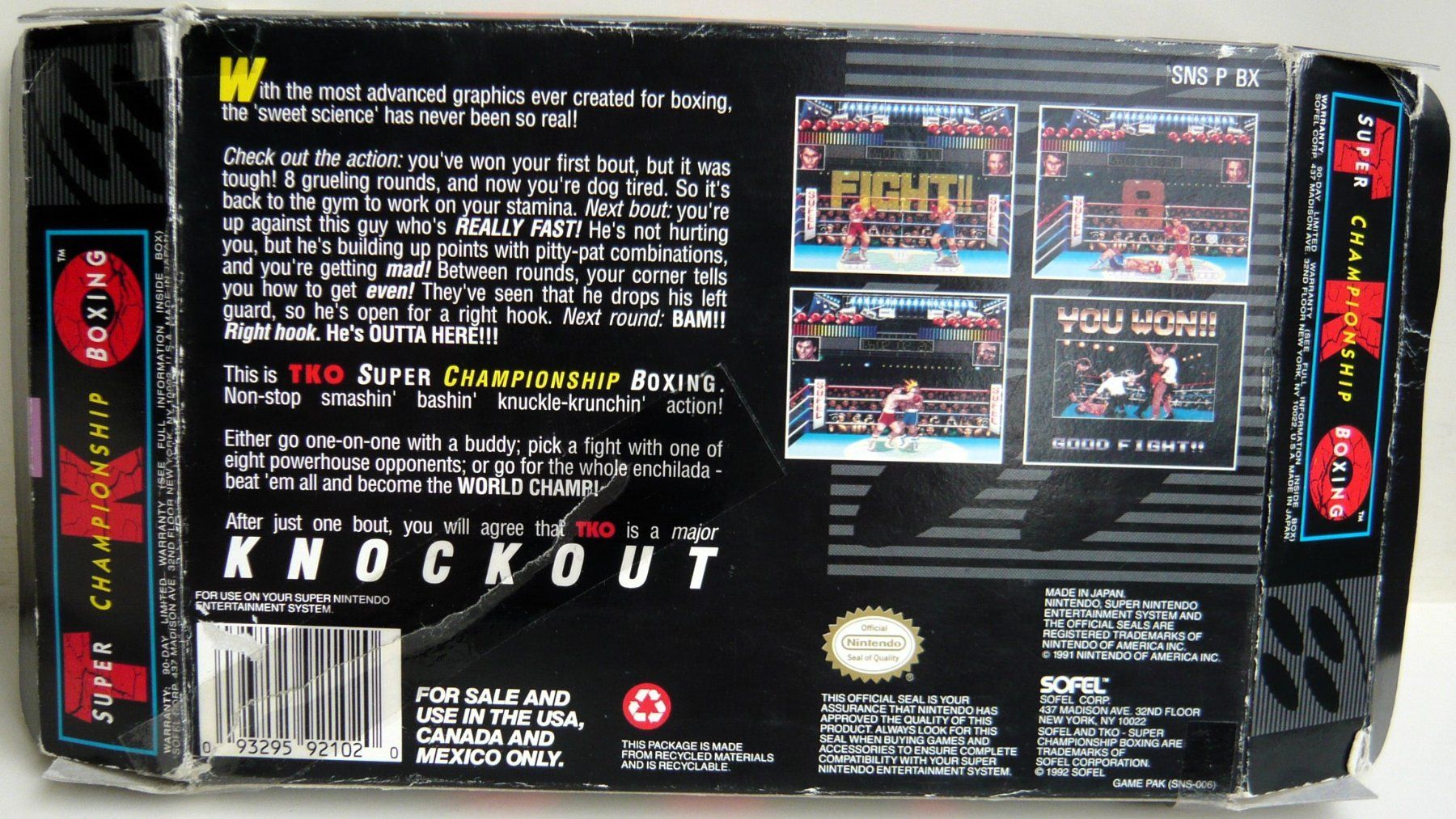 Nintendo Giochi: SNES: - TKO Superchampionship Boxing avec Boîte – Usato da Onex venduto da Jaguar1986 4
