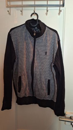 Herren Jacke Lambretta Schwarz/Weiss Grösse M