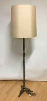Stehlampe, Messing, Stoffschirm, Vintage-Stil
