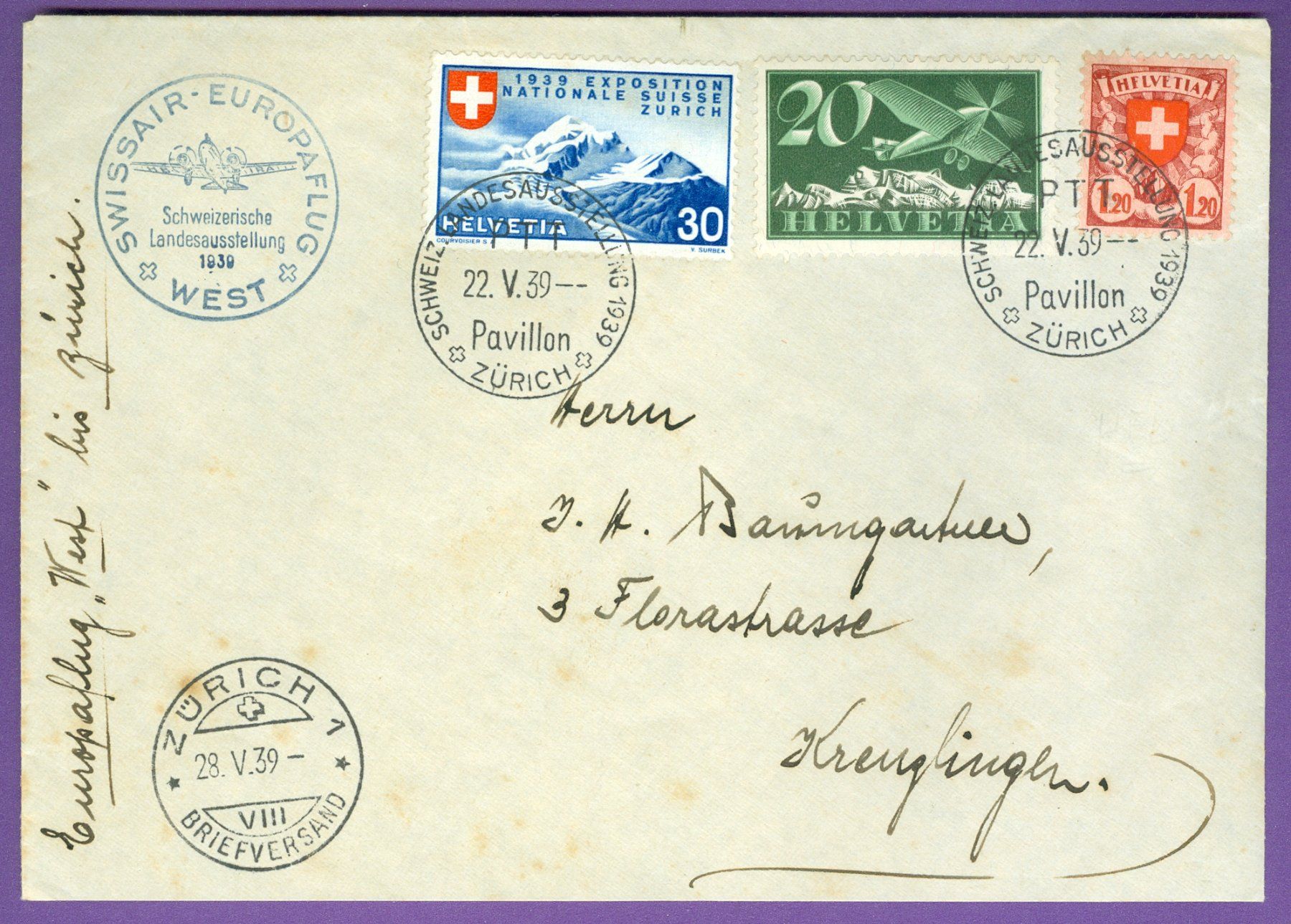 Tutti i francobolli: 1939 Schweiz Freimarken Abarten – Usato da Zürich venduto da yago-rot