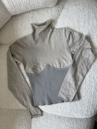 Zara Knit Top in Beige/Grau