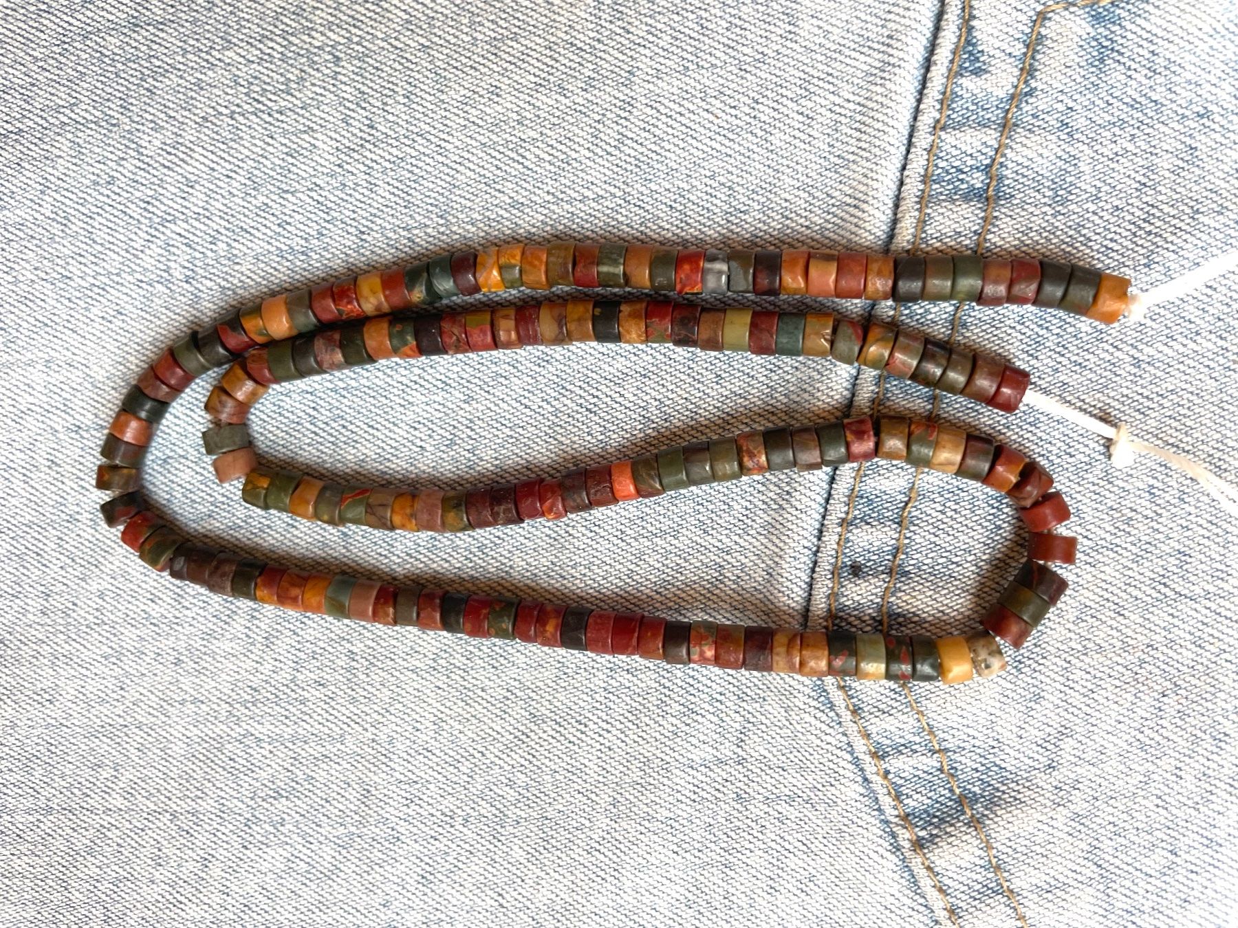 Catenine: Picasso Jaspis    Schlangen - Form    4mm    76cm top Farben – Nuovo e nell'imballaggio originale da Leuggern venduto da gemshow 9