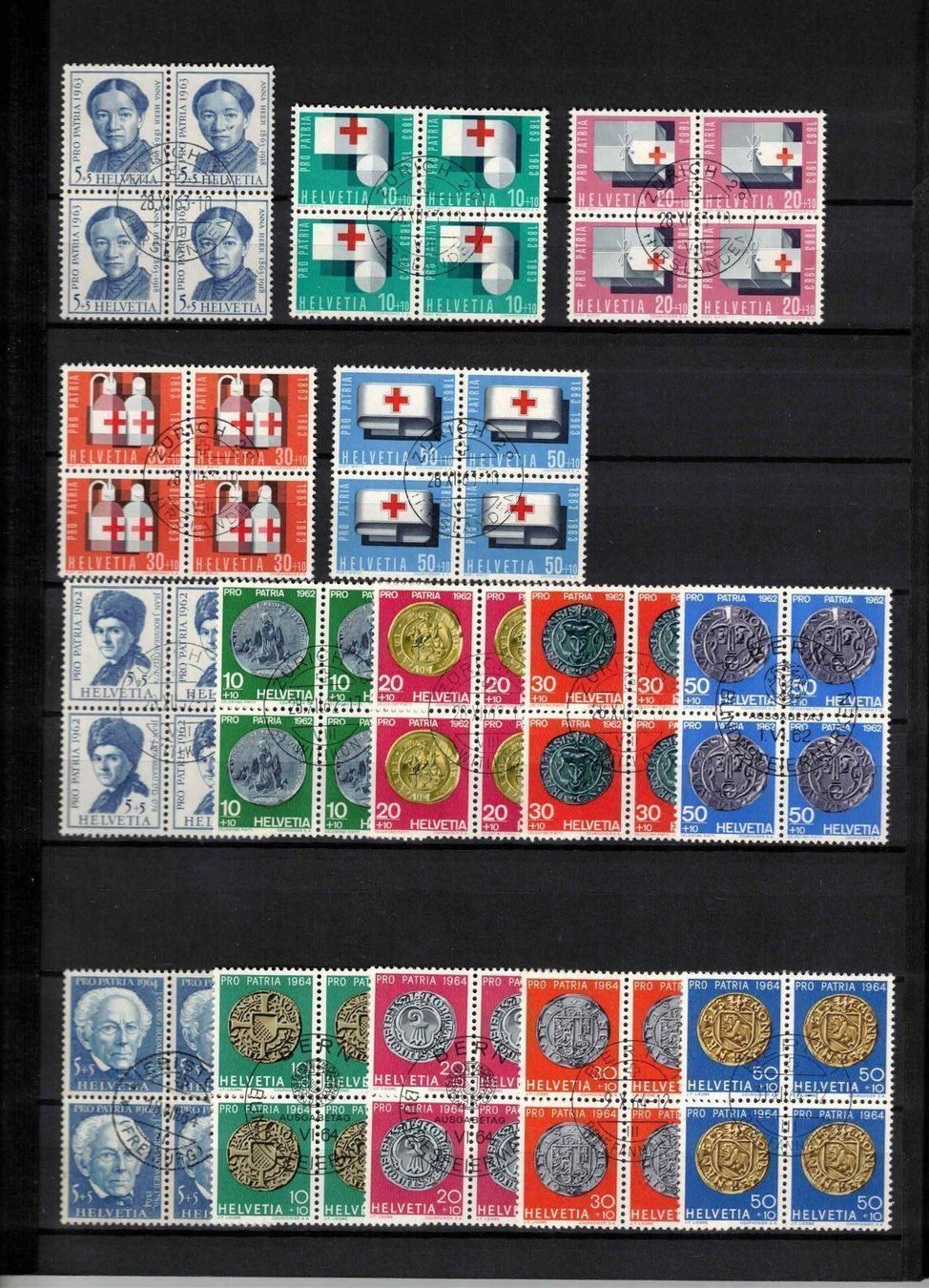 Alle Briefmarken: 5 Scans PP Viererblocks !!! – Gebraucht aus Bibern SH von Heinibuehrer