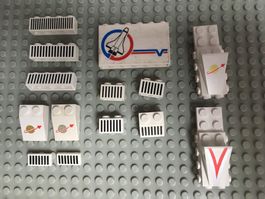 14 bedruckte, weisse Lego-Spaceshuttle Teile, Topzustand