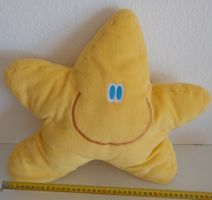 Plüschkissen / Emoji Stern und Smiley ca. 46 cm gewaschen