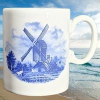 🌷Delfts Blue Windmühle Tasse – Handgefertigt aus Holland!💙