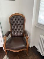 Vintage reclining chesterfield leather armchair 