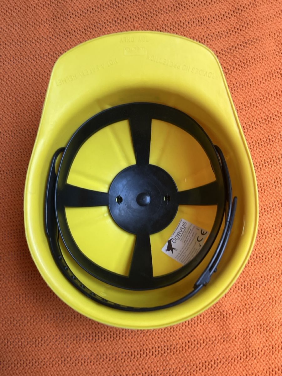 Protezione per viso e udito: Gelber Kinder-Baustellenhelm Eberhard Corvus Spielzeug Helm – Usato da Kaisten venduto da saleforfun 1