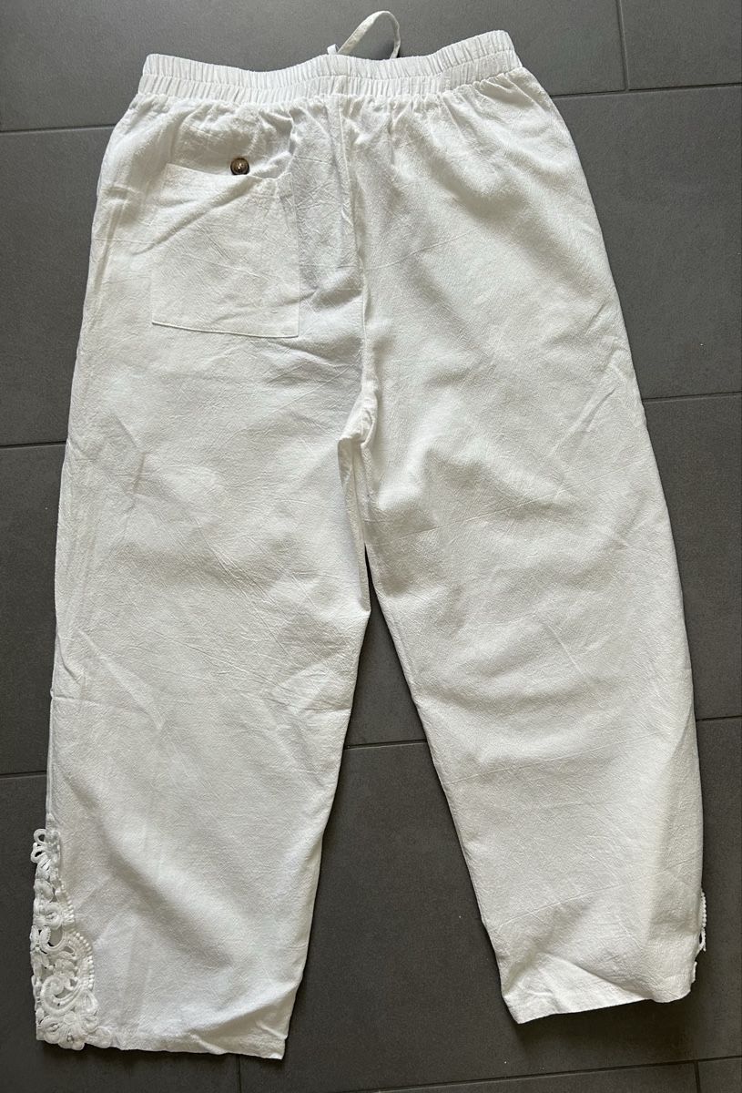 Pantaloni: Sommerhose Weiss Gr.L mit Spitze, NEU – Nuovo (secondo la descrizione) da Einsiedeln venduto da sterngucker03 1
