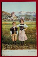 AK BERNER TRACHT SCHLOSS THUN EIGER MÖNCH JUNGFRAU UNGEL.