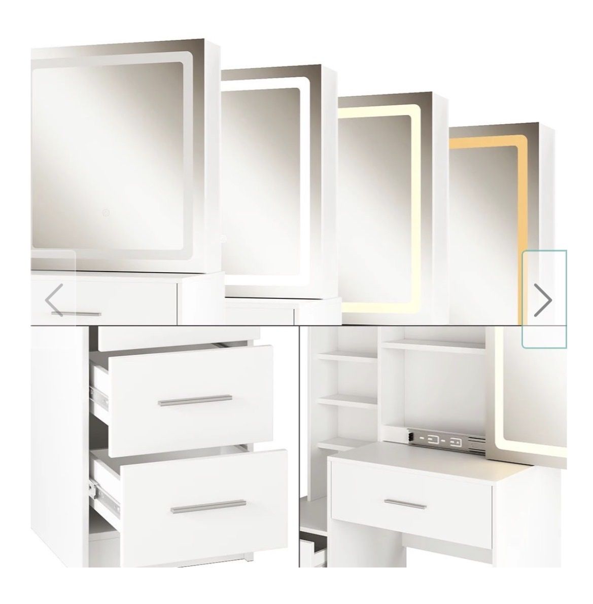 Schminktische: Dressing Table with LED Mirror but WITHOUT Stool White – Neu und originalverpackt aus Wohlen AG von bongo8nunu 3