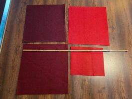 Filz SET ca 3mm rot bordeaux dunkelrot Bastelfilz