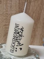 Mitbringsel- Beschriftete Kerze, 11 x Ø 6 cm cm