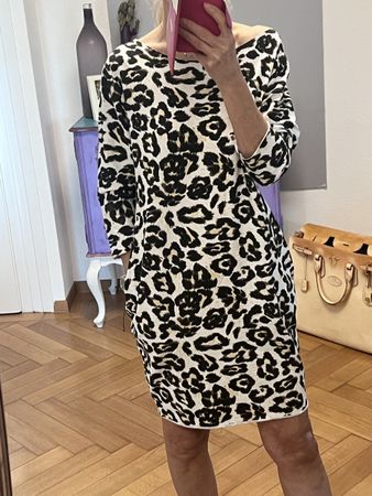Leopardenmuster Kleid, ideal für den Übergang!