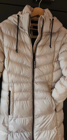 Retro Jeans Wintermantel Beige, Grösse S - Winter Sale!