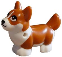 LEGO 109845pb02 Dark Orange Dog, Friends Style, Corgi