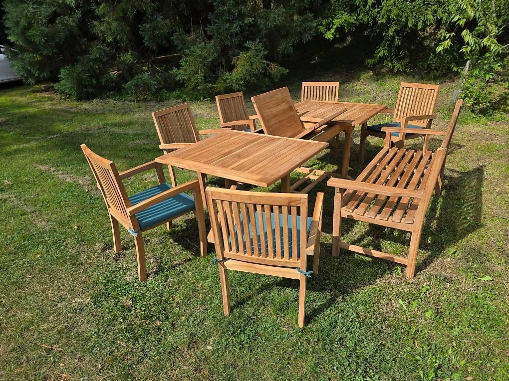 Set di tavolo e panche: Teak Garten Tisch-Set - Original verpackt - 8 Elemente – Usato da Horgen venduto da Nautilus_87 3
