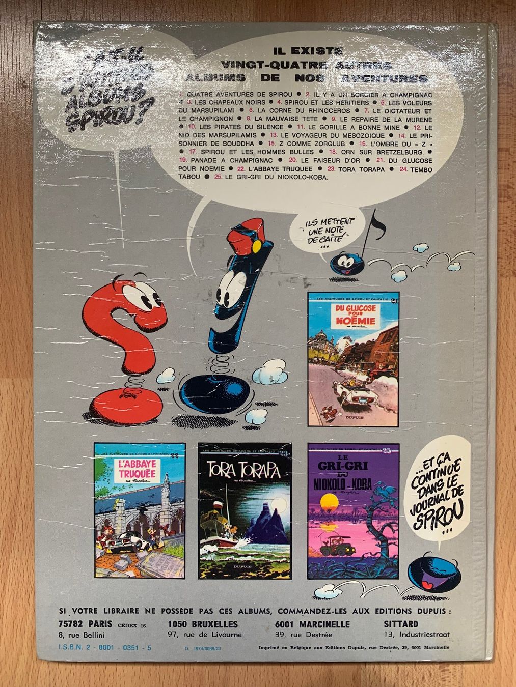 Comics: SPIROU ET FANTASIO - TEMBO TABOU - 2e édition 1975 – Gebraucht aus Vandoeuvres von ngc_9qj2 3