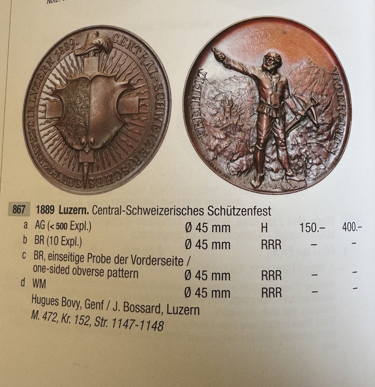 Medaillen: 1889 Schützenmedaille Luzern Silber – Gebraucht aus Kirchberg SG von Zenhad69 2