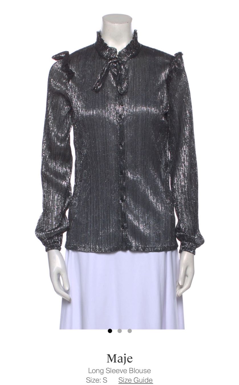 Maje Camicette: Maje long sleeve blouse, tie neck, new with tags – Nuovo e nell'imballaggio originale da Zürich venduto da EShopping81
