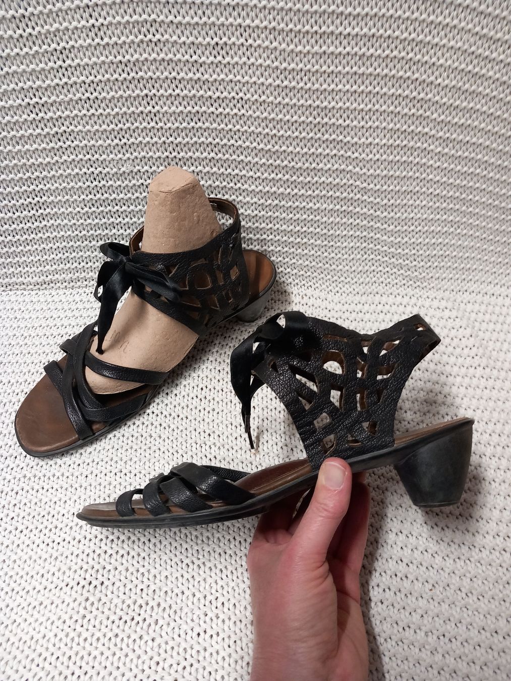 Think Damenschuhe: Think! Leder Sandalen Gr.39, schwarz – Gebraucht aus Gwatt (Thun) von umwelt-brocki 2