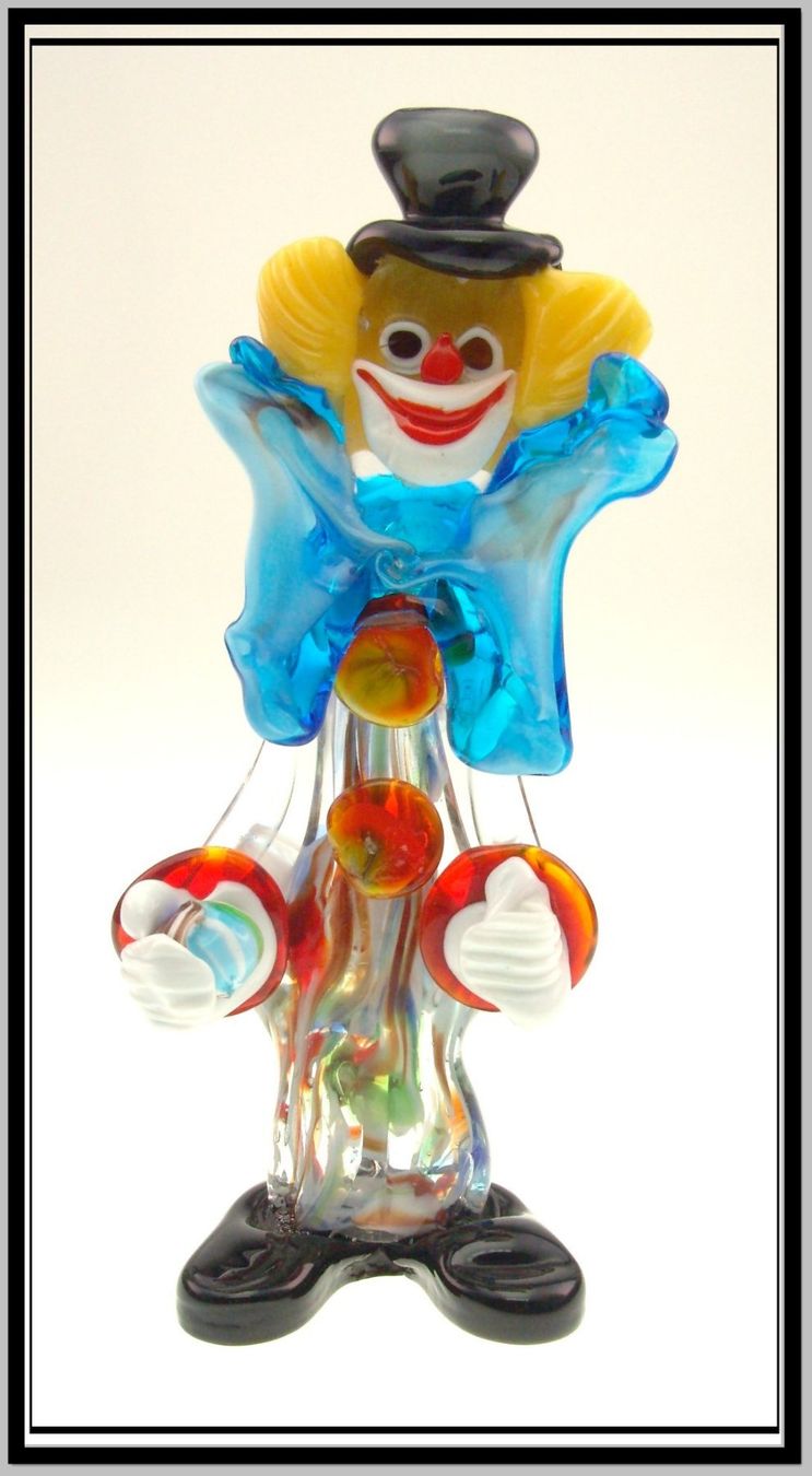 Murano Statuette: Murano Glas Clown mit Spielball (0010) – Difettoso da Langenthal venduto da Sherkaan 1