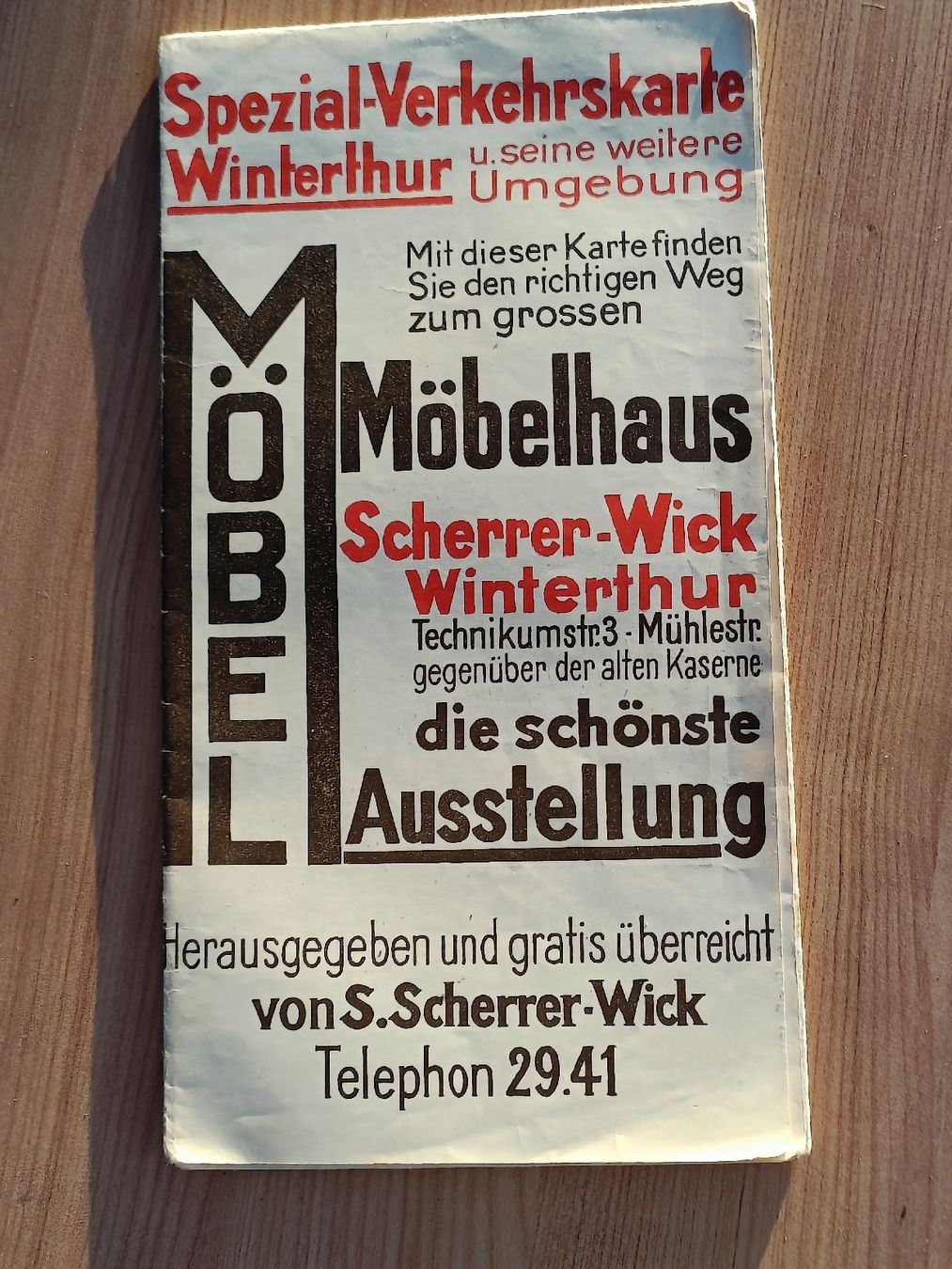 Dokumente: Werbe Prospekt Plan Winterthur - Möbelhaus Scherrer - Wick  – Gebraucht aus Brugg AG von Ente015 6