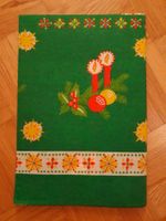 Retro Weihnachtstischdecke "Vileda" Grün Vintage 70er Jah...
