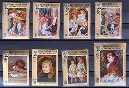 ADEN, RENOIR, GEMÄLDE SATZ VON , UNGEZÄHNT UND POSTFRISCH **