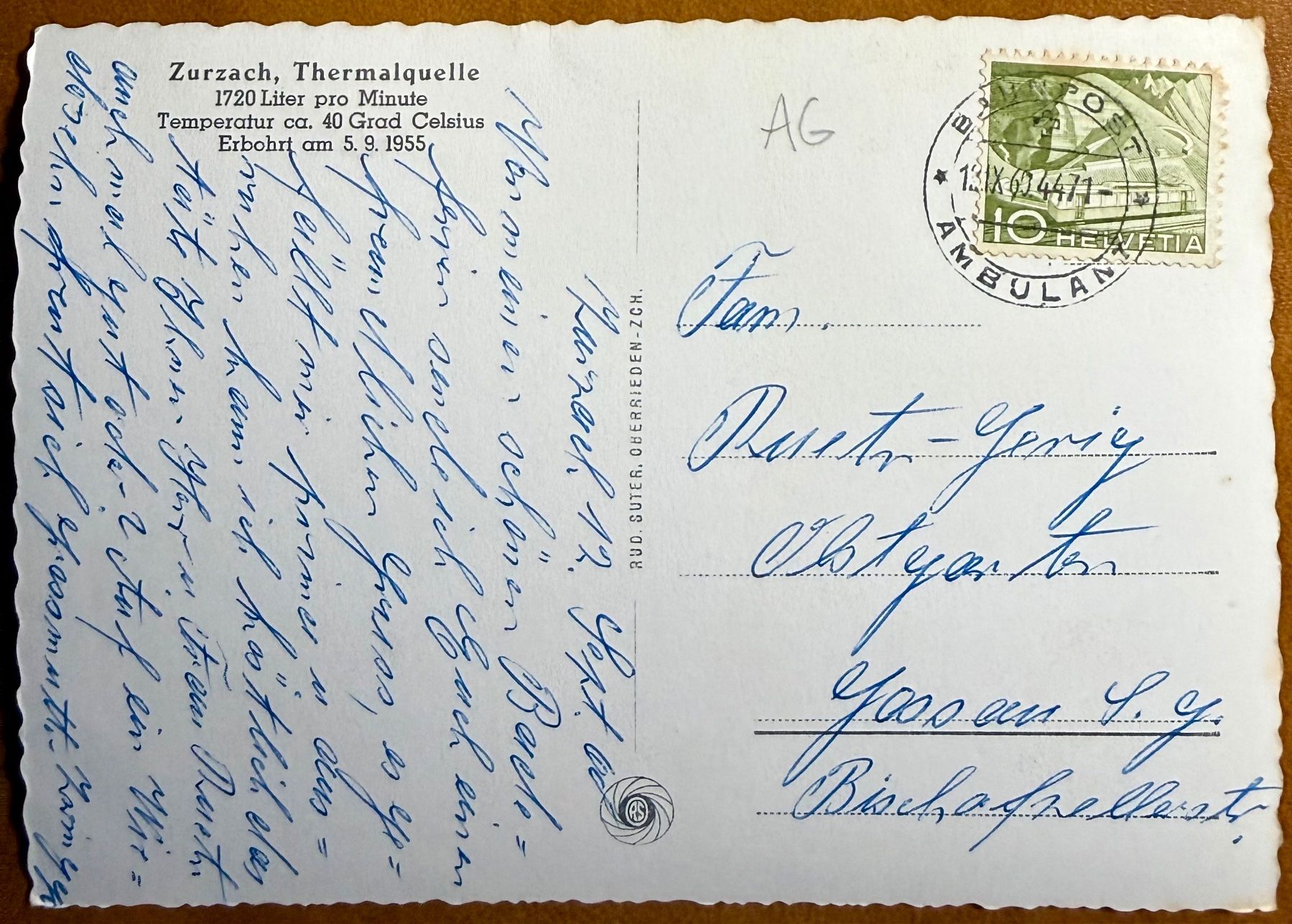 Cartoline postali: Zurzach - Thermalbad - Animée 1960 – Usato da Lutry venduto da Ediego 1
