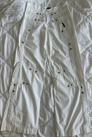 D&G White Vintage Y2K Cargo Pants - Size Medium