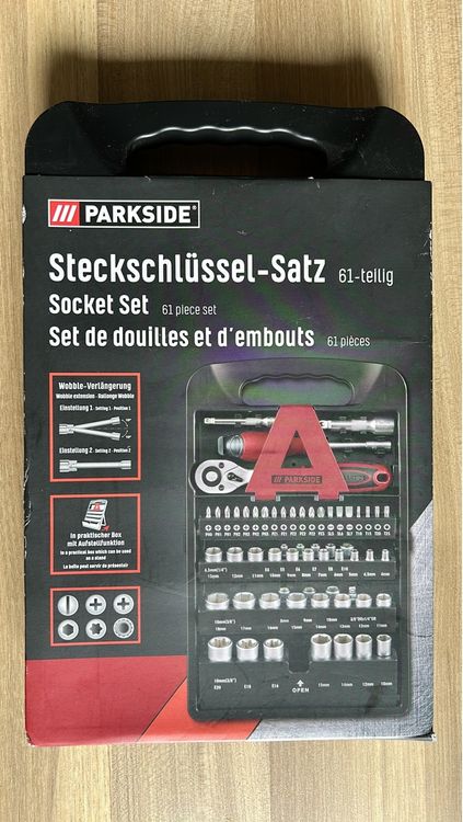 Jetech 61-teiliges Steckschlüssel-Set 3/8 Zoll - Metrisch, Mit Ratschenschlüssel, Bits, Verlängerungen