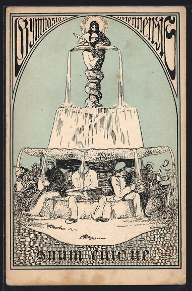 Cartoline postali: Bienne, studieren unter dem Brunnen, stu – Usato da Berlin venduto da bartko-reher