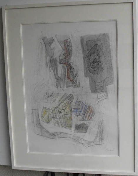 Gemälde: BODMER Walter. GOUACHE (Mischtechnik) Abstrakte Komposition – Gebraucht aus Basel von basilisk04 1