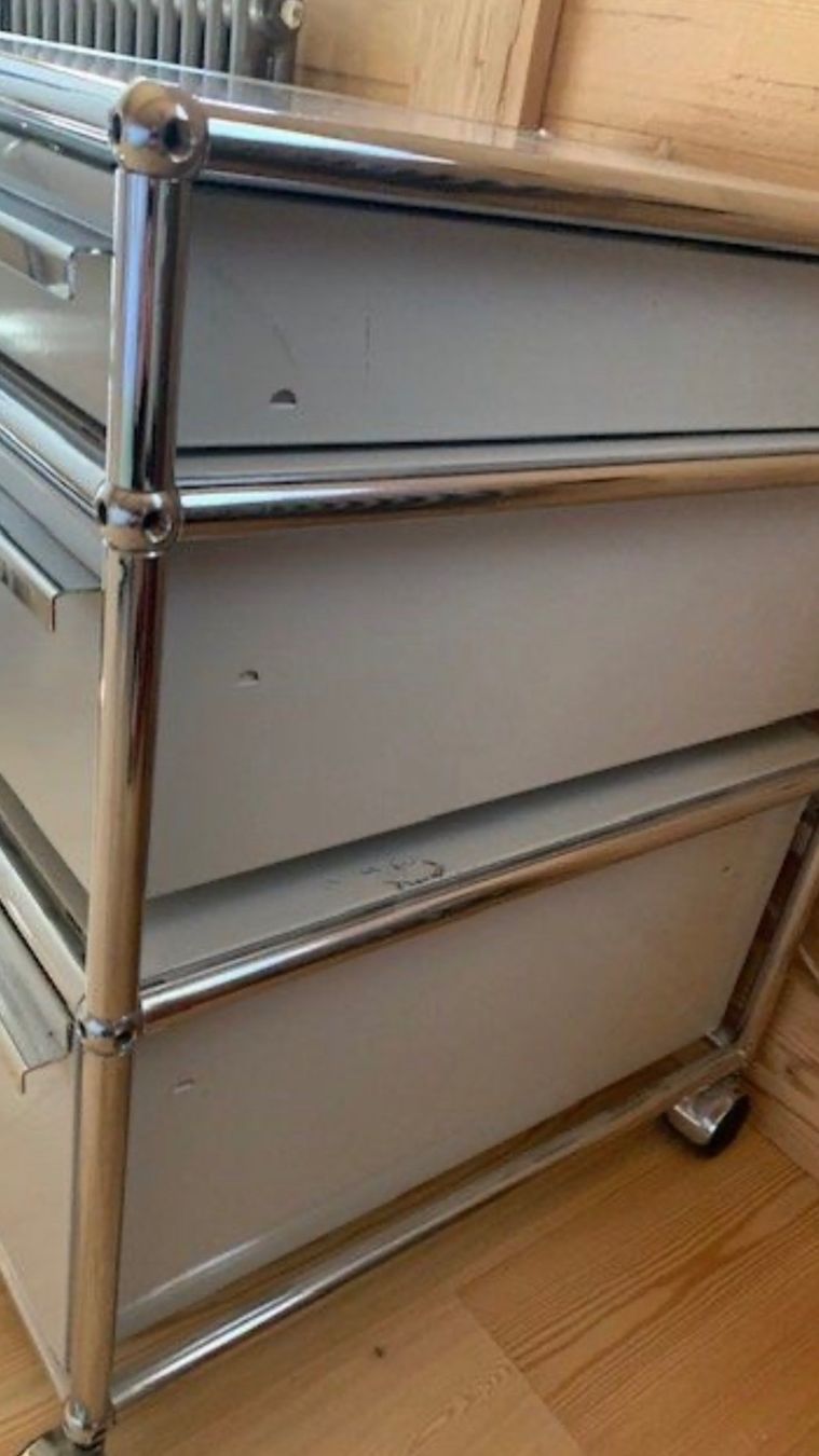 USM Banconi: Rollcontainer USM silbergrau – Usato da St. Gallen venduto da roseatrack 4