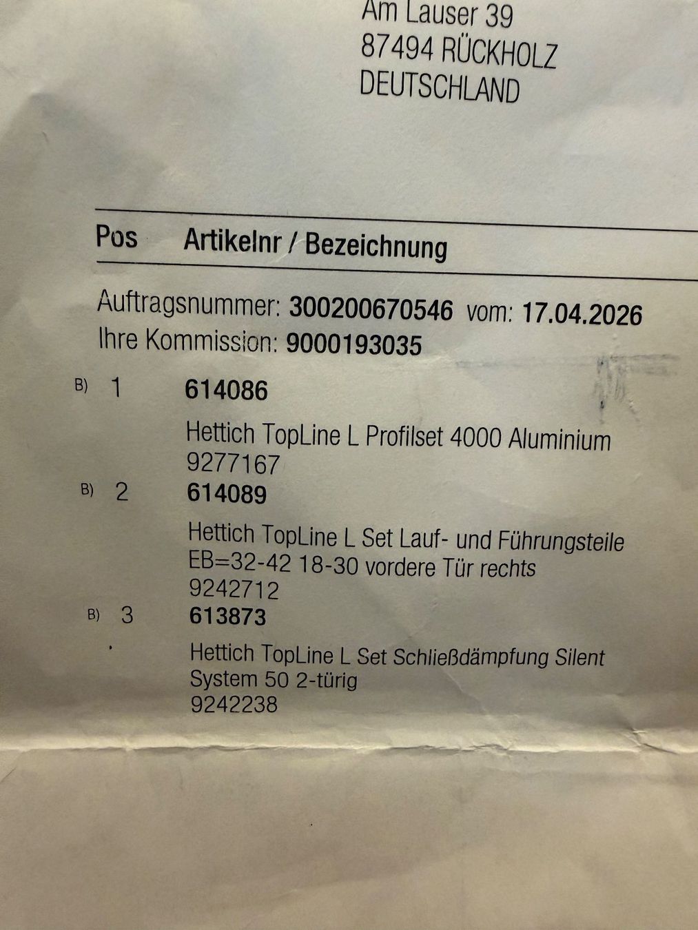 Hettich Ferramenta: Hettich TopLine L - Schiebetürsysten – Nuovo (secondo la descrizione) da Kölliken venduto da Kausche1 4
