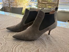 Damen Stiefeletten Wildleder grau neuwertiger Zustand