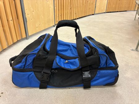 Grosse Pulp-Reise-Rolltasche blau-schwarz